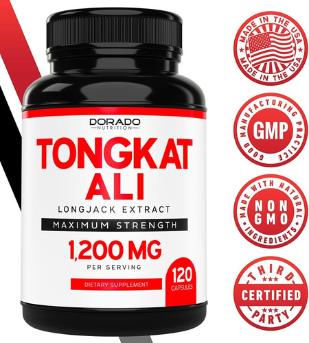 Longjack Tongkat Ali 1200mg Dorado (120 Caps.) Hecho Usa