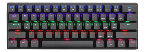 Teclado gamer T-Dagger Arena T-TGK321 QWERTY inglés US color negro con luz rainbow