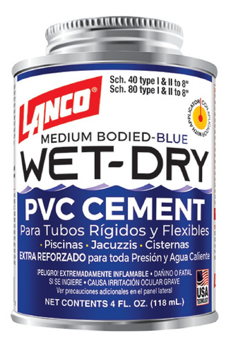 Adhesivo Pvc Pegamento Industrial 4 Oz.