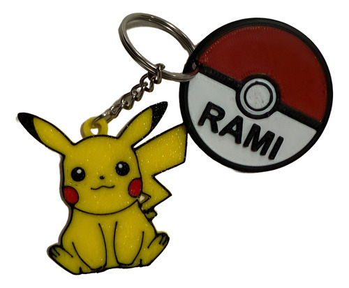 Llavero Souvenir Pokemon Pikachu Con Nombre Personalizadox25 Amarillo