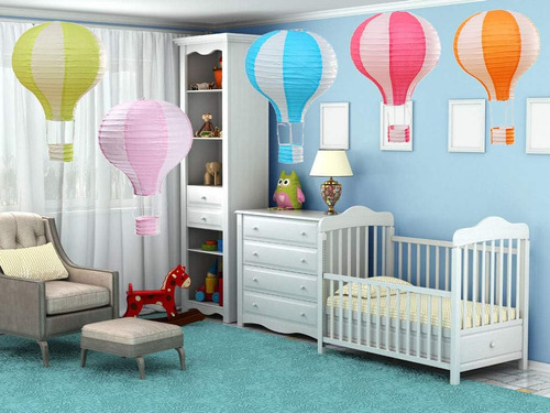 Fambee De 12 Pulgadas Colgantes Linternas De Papel Con Globo