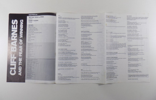 Cliff Barnes And The Fear Of Winning Lp Alemania Indie Rock (Usado)