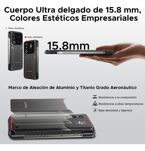 Doogee Blade 20 Ultra Celular Rugerizado, 8 Gb De Ram+512 Gb De Rom, 10300 Mah, 50 Mp, Ip68, Doble Pantalla