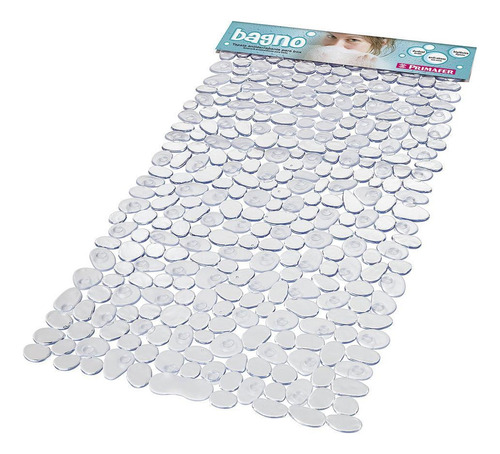 Kit 4 Tapete Banho 70x36cm Plastico Transparente Com Ventosa