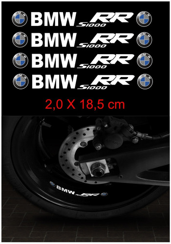 Adesivo Interno Centro Roda Moto Refl. Bmw S1000 Rr Ca-10003 Cor Branco refletivo S1000RR