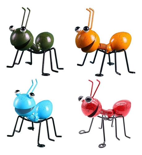- 4 Pcs 3d Metal Ant Wall Art Decor Para Jardim Backyard