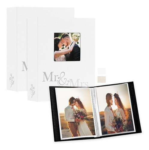 Álbum De Fotos De Boda Lanpn 4x6 2 Paquetes, Cada Paquete Co