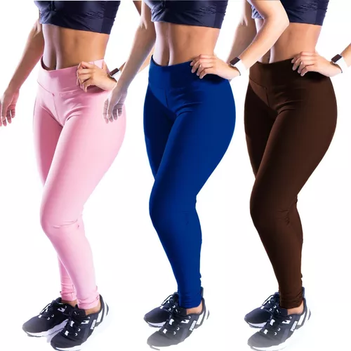 Calça Legging Leg Branca Lisa Grossa Fitness Academia Feminina Caminhada  Nao Transparente