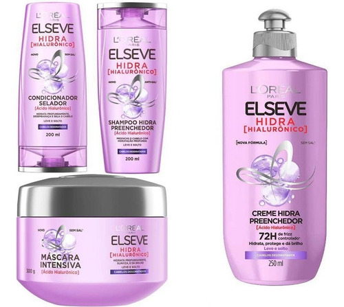  Kit Hidratação Elseve Capilar Loreal Paris Hidra Hialurônico