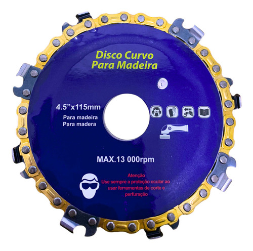 Disco Para Esmerilhadeira Madeira Cortes Curvos 115mm