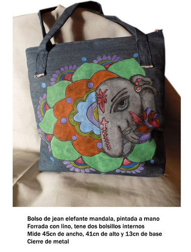 Bolsos De Jean, Amplios Y Muy Livianos.  Pintados A Mano