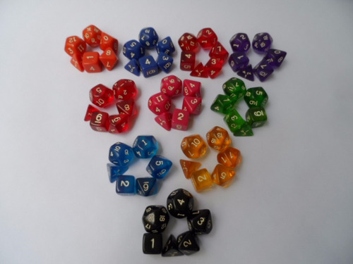 Dado Rpg Kit Com 6 Peças, D4, D6, D8, D10, D12 E D20 Novas!