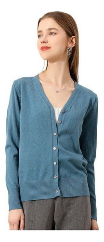 Sueter Sueter Mujer Moda Sueter Dama Abierto Botones Abrigo