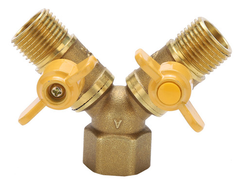 Conector De Doble Grifo G1/2 De Latón Para Riego De Jardín,