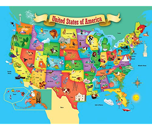 Masterpieces Explorer Kids - Mapa De Estados Unidos - Puzzle