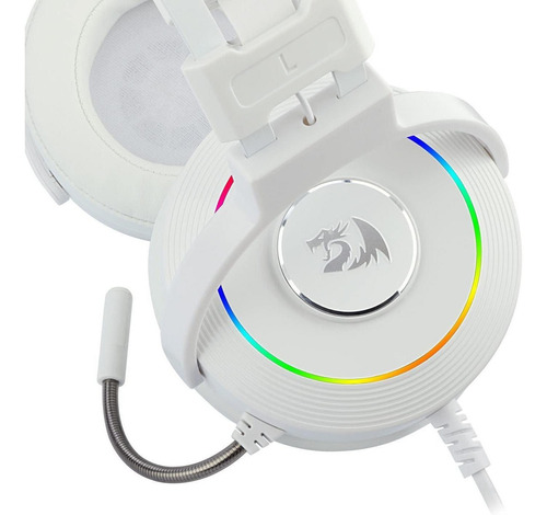 Auriculares gamer Redragon Chroma Lamia 2 lunar white con luz rgb LED