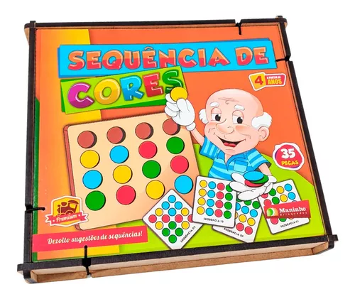 Jogo Pedagógico Sequência Lógica De Cores Gominha Em M.d.f