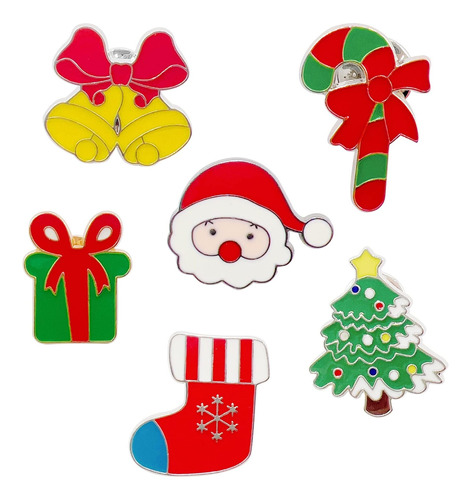 Juego De 6 Pines De Broche De Navidad, Broches De Navidad, .