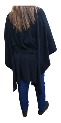 Poncho De Bremer Con Licra Cinto Y Mangas,cuello Tipo Polera