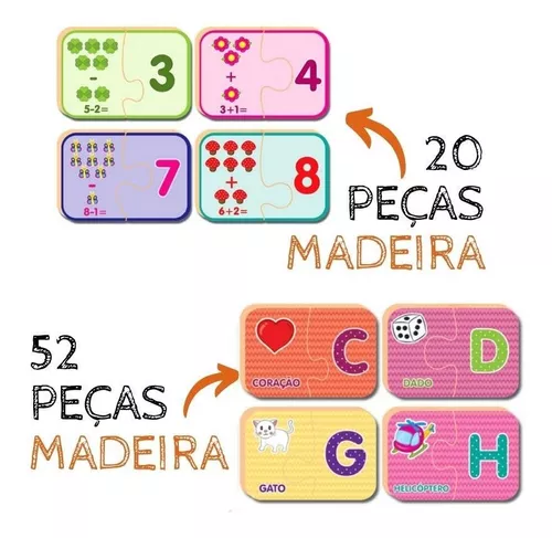 Kit 6 Jogos Educativos Pedagógicos Em Madeira Nig Brinquedos