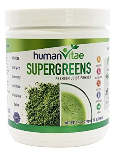 Super Greens De Human Vitae - Jugo Natural En Polvo Potente.