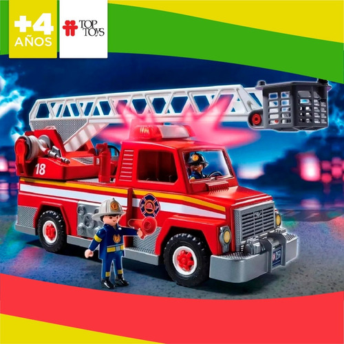 Imagen 4 de 6 de Playmobil 5682 Camion Bomberos Con Escalera Luz Playking