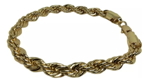 Pulsera Pulso Brazalete Oro 18k Lam Tejido Torsal 21cm 7mm 