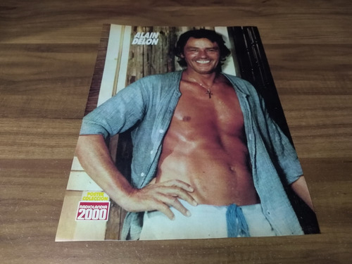 (mq403) Alain Delon * Mini Poster Pinup 29 X 22 * 1986 (Usado)