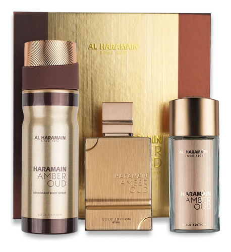Set Al Haramain Amber Oud Gold Edition 3pcs Unisex
