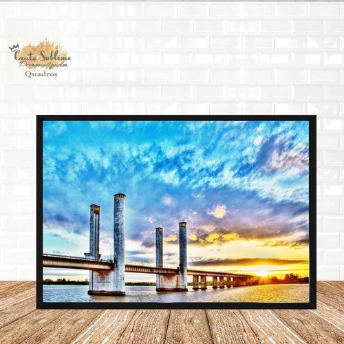 Quadro Decorativo /moldura Ponte Rio Guaiba Rs