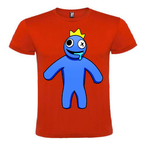 Polera Color Algodón 100% Niños Rainbow Friends Blue