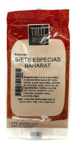 Siete Especias Baharat 50 Grs - Valle Imperial.