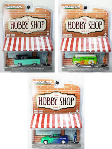 3 Piezas De Serie 2 Hobby Shop Greenlight