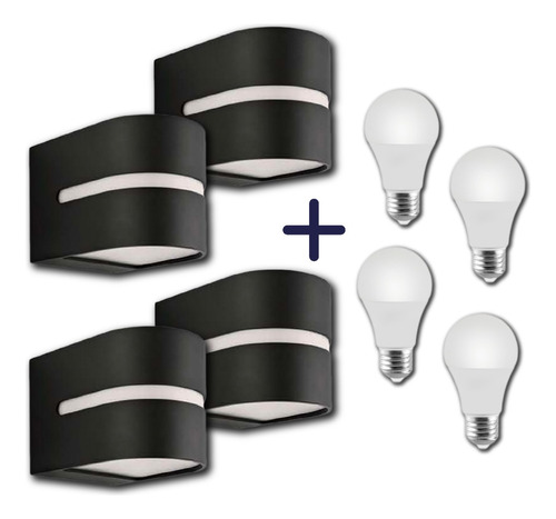 Pack X 4 Aplique Bidireccional Para Interior/exterior + Lamp Faroluz 4320