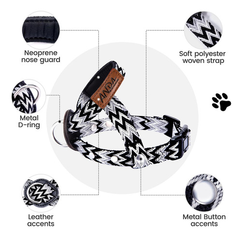 Andan Gentle Leader Ultra-light No-pull Head Cobolo: Confort Chevron Black.