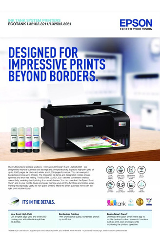 Imagen 4 de 5 de Impresora Epson L3210 Ecotank Multifuncional- Boleta