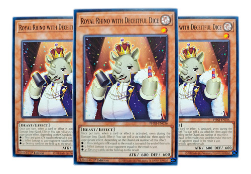 Yugi-oh! Royal Rhino With Deceitful Dice Phni-en036 Comun