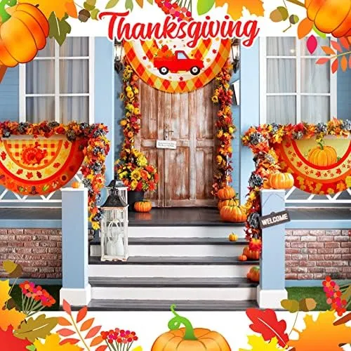 8 Banderines De Otoño De Acción De Gracias Para Decoración Y