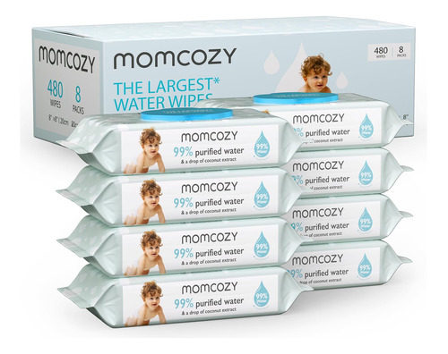 Toallitas De Agua Momcozy Para Bebes, Diseno De Tamano Extra