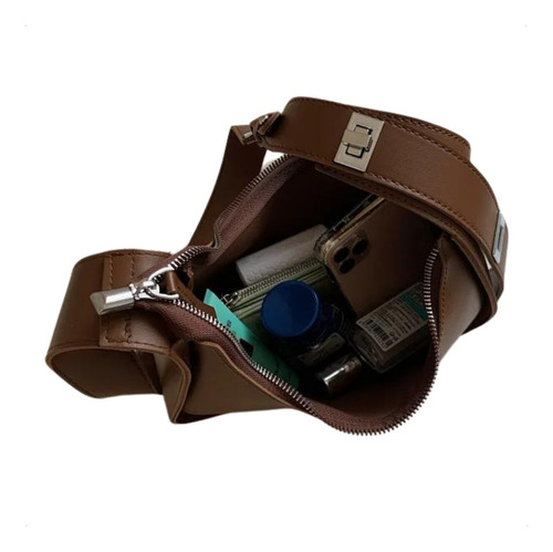 Carteras De Mujer Cartera Porta Celular Bolso Moda Elegante Acabado De Los Herrajes Plateados Color Camel Correa De Hombro Camel Diseño De La Tela Liso
