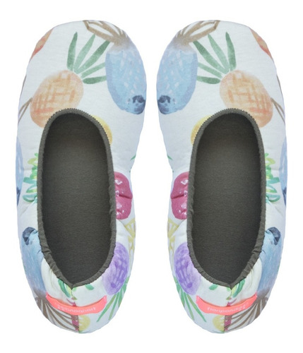 Pantuflas Ballerina Floripondias Suela Cuerina Mora