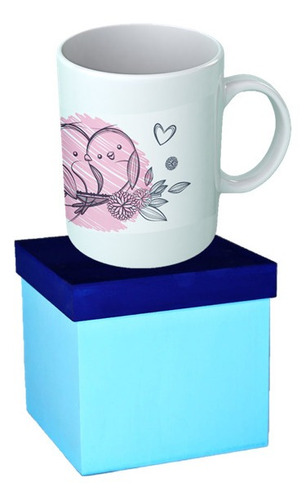 Regalo Para Novios Personalizado Taza Buho Rosa