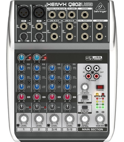 Behringer Q802 Usb Mixer 2 Mono 2 Estereo Xenyx Comp