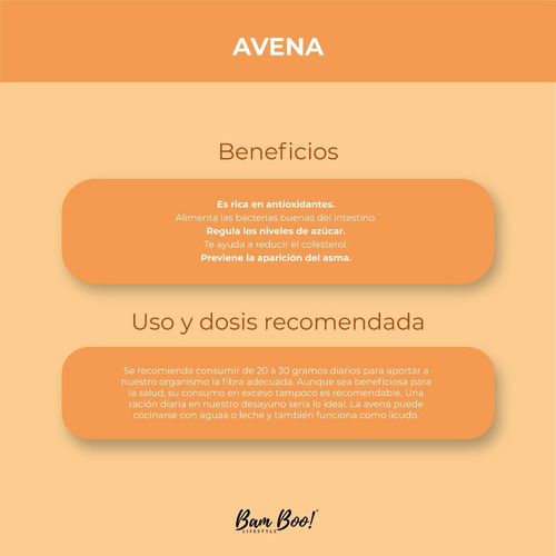 Avena 500 Gr. Bam Boo! Lifestyle