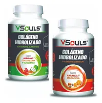 Comprar Colágeno Hidrolizado Vsouls ® Duo Sabor Arandano Y Naranja