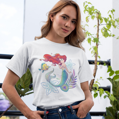 Playera De La Sirenita Ariel Flounder Disney Princesas