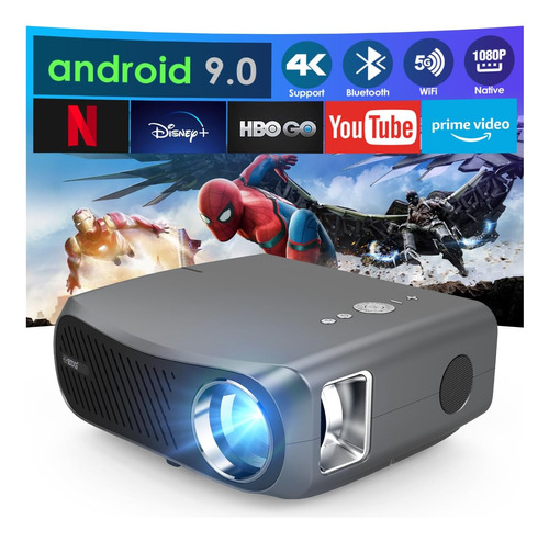 Proyector Inteligente Android Bluetooth, Wifi 5g, 1080p