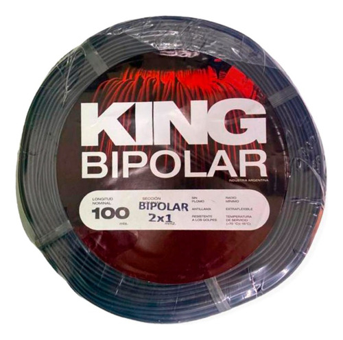 Cable 2x1 Mm Bipolar Paralelo Alargue Rollo 100mts Negro