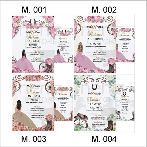 5 Invitaciones+pases+sobres Celofán+sello Vaqueras Varias