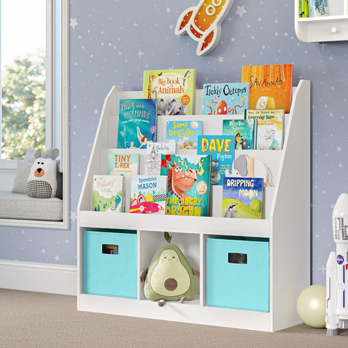Estantería Infantil Con Tres Cubos Y Dos Cubos Aqua